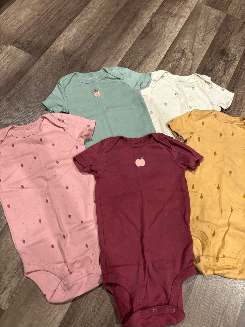 Carter's 5-Pack One-Piece Bodysuits - Pink, Mint, White, Mustard, Burgundy